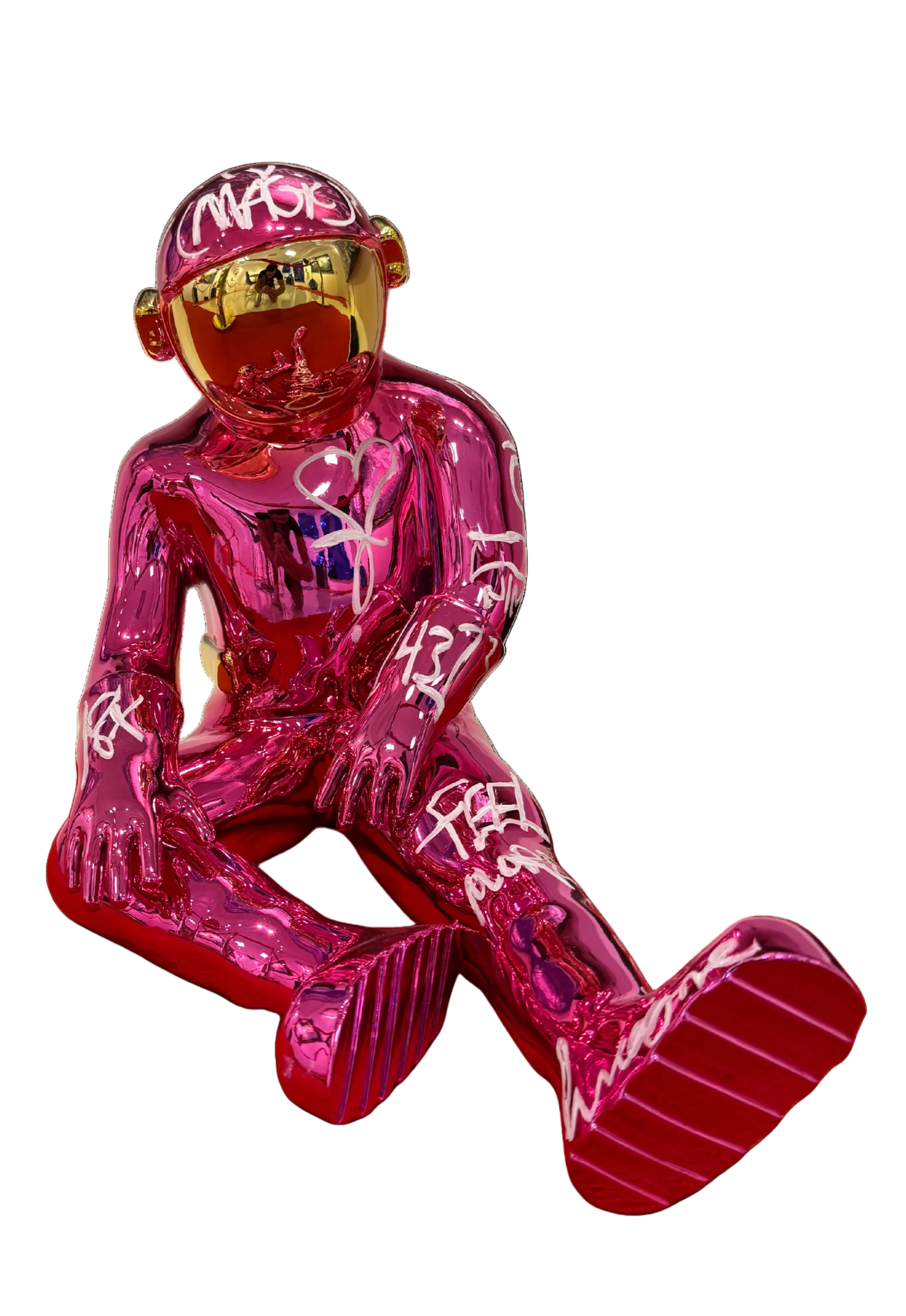 Sitting Spaceman Sculpture