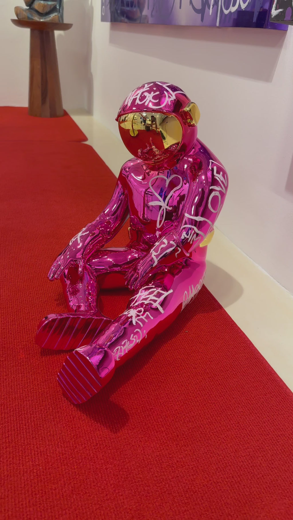 Sitting Spaceman Sculpture